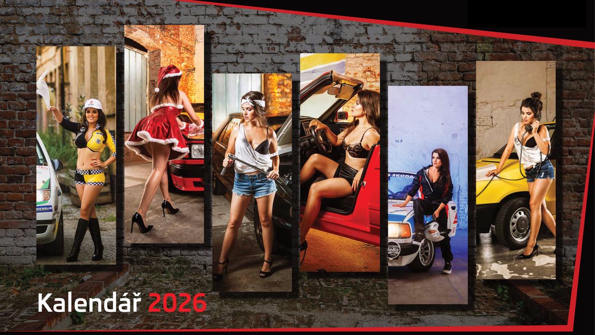 Nadšenci vytvořili velkoformátový kalendář plný upravených Škodovek a s luxusní modelkou dvanácti tváří